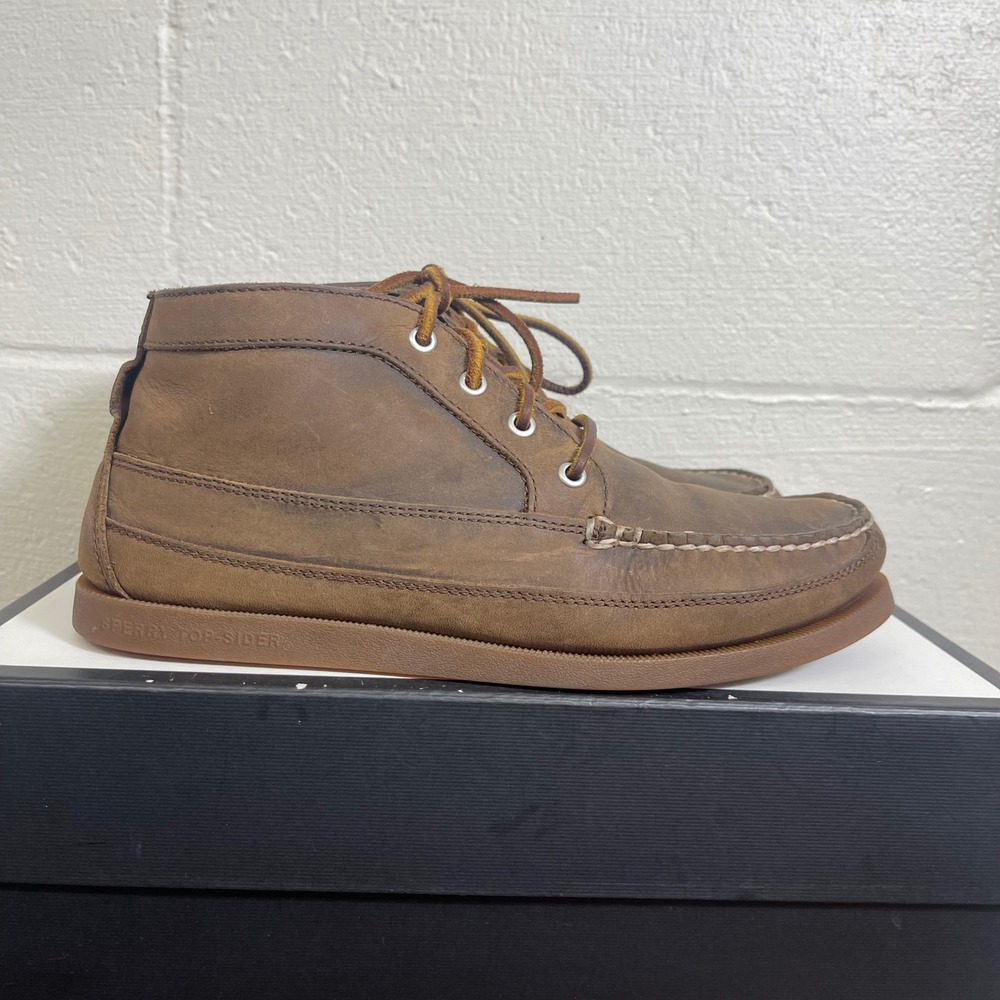 Sperry Top-Sider STS14556 Chukka Ankle Boots Brown Leather Lace up Men's 9.5 US